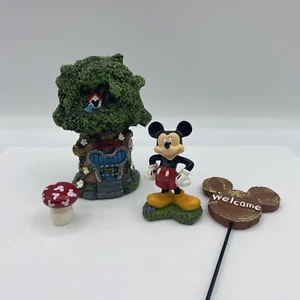 Disney Miniatur Feengarten Set Mickey Mouse Baumhaus Pilz Willkommen - Bild 1 von 5