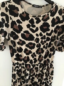 shirtkleid boohoo 38 (36) animal Leo print boho blogger urlaub - Bild 1 von 6