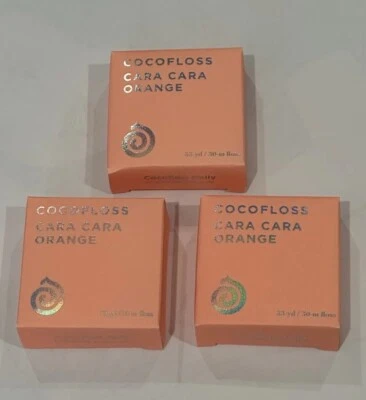 Juego de 3 nuevos hilos dentales de coco naranja 33yd Foto 1 de 2