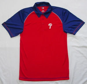 MLB PHILADELPHIA PHILLIES Baseball Mesh Polo Shirt Size S Short Sleeve - Picture 1 of 2
