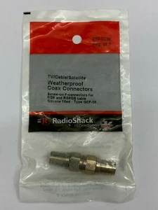 Tv/Cable/Satellite Weatherproof Coax Connectors #278-0236 By RadioShack - Picture 1 of 12