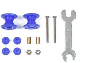 Tamiya 95664 Mini 4wd Low Friction Plastic Double Rollers (Blue/13-13mm) new - Imagen 1 de 1