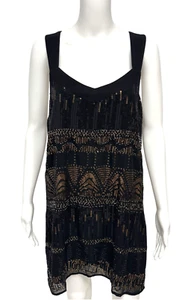 Forever 21 women's Shift dress sleeveless sequined black gold size M - Picture 1 of 9