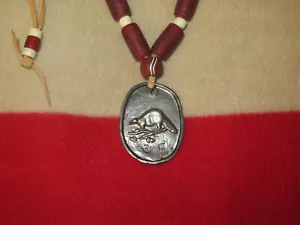 Herren Halskette Indianer Choker Schmuck Hudson Bay Design Medaillon - Bild 1 von 7