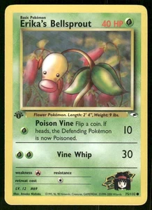 Pokemon Tcg NM Erika's Bellsprout [1st Edition] #75 Pokemon Gym Heroes - Picture 1 of 2