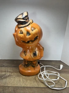 Vintage 1969 Empire Kunststoff Co Kürbis Vogelscheuche beleuchtet Blasform - Bild 1 von 16