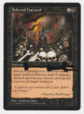 Signed Infernal Harvest HP Visions Artist Nathalie Hertz 1996 MTG Magic Vintage! - Image 1 of 2