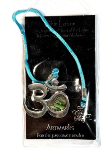 Artmarks by Cynthia Gale Bookmark, Ohm Lotus, Genuine Abalone, NOS - Picture 1 of 6