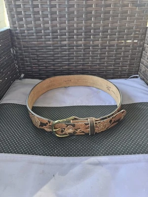 Cinturón De Colección Tony Lama Cuero Tooled Western Talla 30 Marrón Para Mujer 40663 BECKY #C Foto 1 de 4