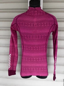 Helly Hansen Base Layer Raspberry Top Womens Size Large Pink 1/2 Zip Pre-owned - Picture 1 of 11