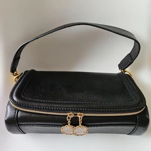 Bolso de Hombro Dolce&Gabbana Mujer Cuero Negro Casi Sin Usar 17x30cm Lujo ITA - Imagen 1 de 12