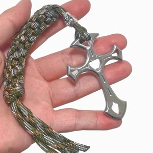 Gothic Style Titanium Alloy Cross Necklace Multi Tool with Window Breaker - Picture 1 of 2