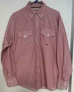 Chemise homme Miller Ranch by Cinch taille moyenne vichy rouge manches longues 100 % coton rodéo - Photo 1/9