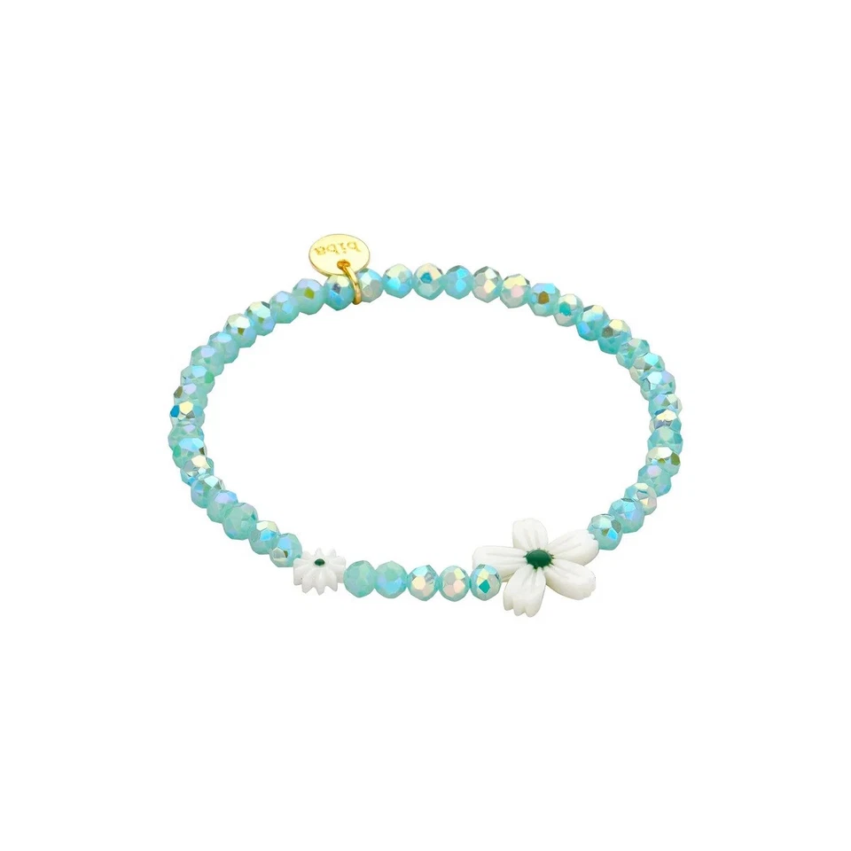 Biba Armband Blumenarmband Türkis mit Weiße Blume - Bild 1 von 1