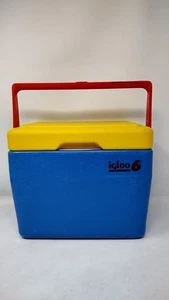 Confezione 6 Lattine Raffreddatore Vintage 1990 Igloo Blu Rosso Giallo Retrò Colori Primari 90 - Foto 1 di 8