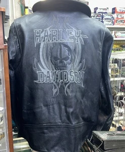 Genuine Harley Davidson Willie G Skull Leather Jacket Mens 2XL, Heavyweight - Picture 1 of 12