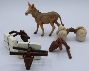 Roman Fontanini Italy~ Donkey & Accessories for Nativity 5" Scale NO BOX - Picture 1 of 13