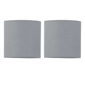 Set of 2 Modern Grey Cotton 15cm Table Lamp Shade Lightshades - Picture 1 of 6