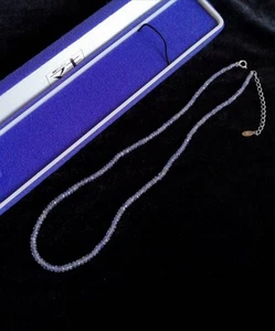 Jewelry Maki Tanzanite Necklace, Sterling Silver 925, 16.1–18.1" Adjustable - Picture 1 of 24