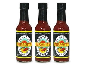 Dave's Gourmet Original Insanity Hot Sauce 3Pk Featured on Hot Ones Season 1-3 - Picture 1 of 2