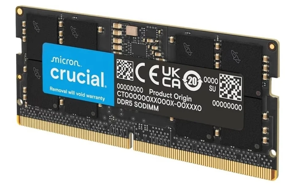 Crucial DDR5 32GB 5600MHz SODIMM Laptop RAM CL46 CT32G56C46S5 NEU OVP 19% Mwst - Bild 1 von 1