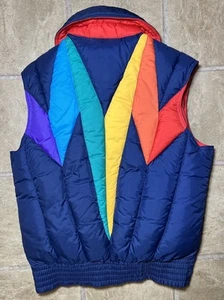 Vintage Mountain Goat by White Stag Down Blend Puffer Vest Womens M Color Block - Picture 1 of 15