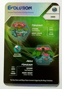 INDIA PRINT KELLOGG'S POKEMON EVOLUTION CARD 2015 VENUSAUR, MEGA VENUSAUR - Picture 1 of 2