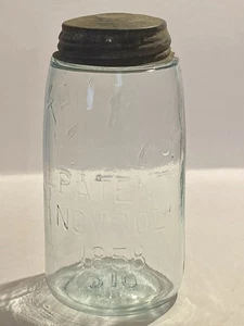 THE BALL MASON’S Qt Glas Block Buchstaben PATENT 30. NOVEMBER 1858 Aqua 210 - Bild 1 von 17