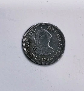Carlos III 1/2 Real 1786 Ceca Von Mexiko F M - Bild 1 von 2