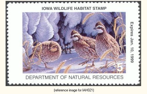 D2K Iowa Hunting Stamp 1998 $5 (quail) - Image 1 of 1