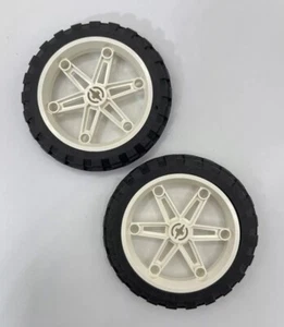 LEGO Mindstorms WHEEL Black Tire & White Rim 81.6 x 15 Technic # 8291 Lot Of 2 - Picture 1 of 1