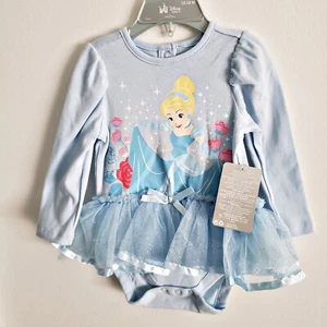 Disney Store Princess Cinderella Baby Long Sleeve Bodysuit Size 12-18 Month NWT - Picture 1 of 4
