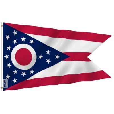 Anley Fly Breeze 3x5 Foot Ohio State Polyester Flag - Ohio OH State Flags - Image 1 of 4