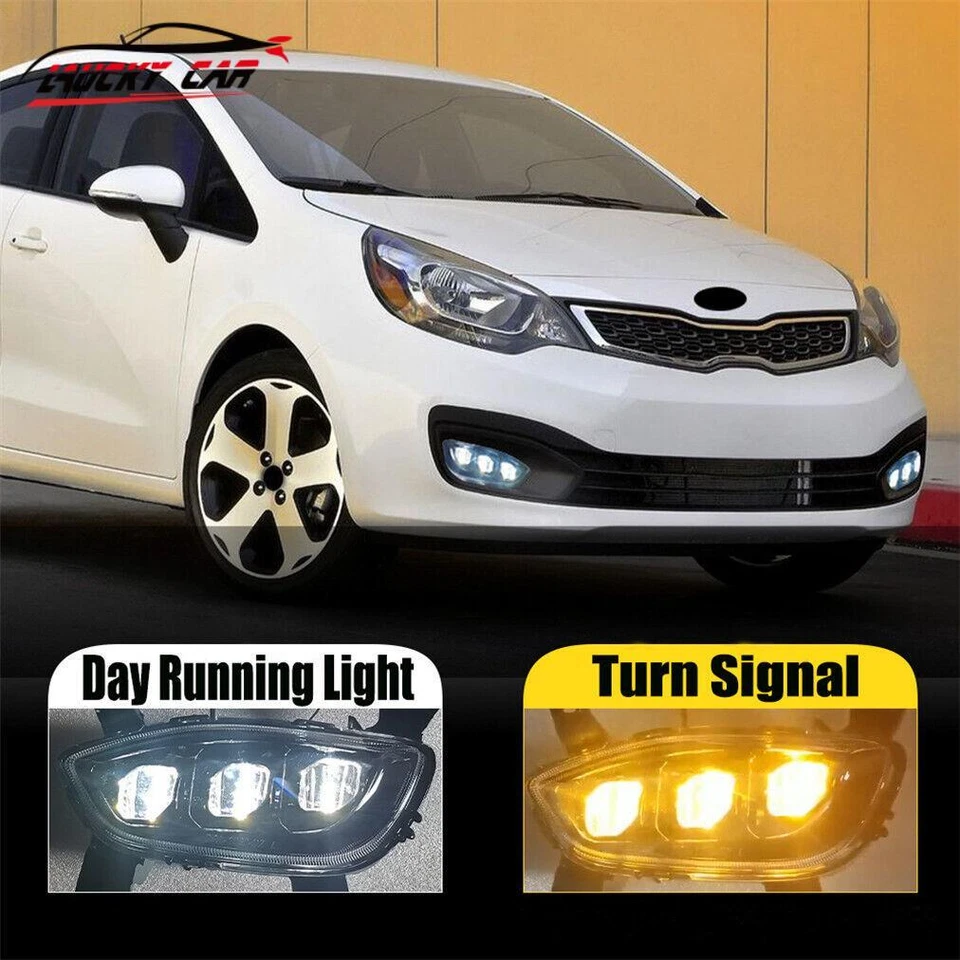 Faros antiniebla delanteros LED DRL luz de circulación diurna para Kia Rio 2012-2015 2014 nuevos Foto 1 de 4