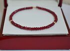 Natural Faceted Red Ruby 14K Yellow Gold Bangle Bracelet Handmade