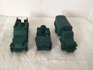 3 Pieces Auburn Rubber Military Toys#654 Jeep,#652 Half Trackʐ NEW.OLD STOCK - Picture 1 of 7