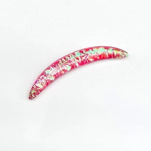 Pink Opal Glitter Glass CURVED TUSK, Septum Tusk size 12g to 5/8'' & Customize. - Picture 1 of 5