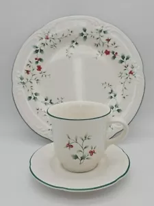 Pfaltzgraff Winterberry 3 Piece Place setting 8 oz Cup 6" Saucer 10.5" Plate - Picture 1 of 15