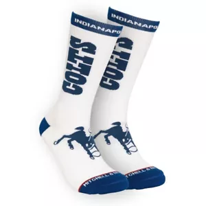 2024 Mitchell & Ness Classic White Indianapolis Colts Classic Logo Crew Socks - Picture 1 of 2