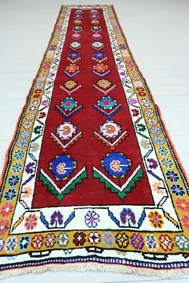 Alfombra kurda de Anatolia alfombra de pasillo corredor alfombra de escaleras largas 33"X146,4" Foto 1 de 4