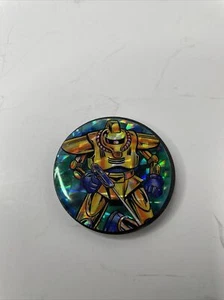 Vintage Pogs Metal Slammer 1990s SPACE ROBOT - Refractor HEAVY THICK 2oz - Picture 1 of 8