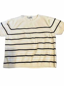 Vintage lässiger Eckpullover - marineblauweiß gestreifter Strick - Größe - Bild 1 von 5