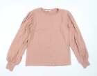 George Womens Pink Round Neck Polyester Pullover Jumper Size S