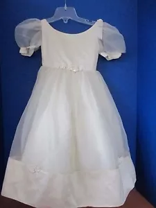 LAMIA for REGALIA ~ Elfenbein Blumenmädchen Tüll & Satin Kleid ~ Rosenknospen ~ Größe 2 - Bild 1 von 6