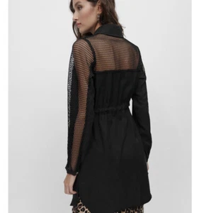 lola casademunt black Long jacket/dress/ Beach Kaftan Combo fabric net detail - Picture 1 of 5