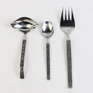 Set of 3 Eldan Servingware ELD11 Stainless Steel Gravy Ladle Sugar Spoon Fork - Bild 1 von 5
