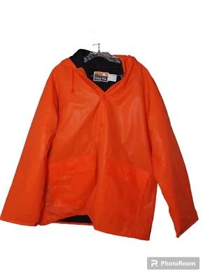 Vtg Ozark Trail Hunting Quilted Rain Coat Orange Medium  - Image 1 of 4