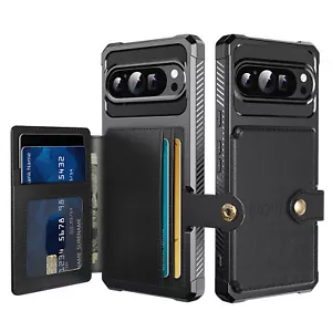 For Google Pixel 9 Pro XL/9/8/7/7 A Shockproof Leather Stand Card Wallet Case - Picture 1 of 53