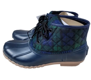 St John's Bay Denton gesteppte Entenschnürstiefel kariert Damengröße 9M neu mit Etikett - Bild 1 von 10