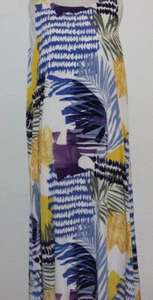 Women's CHICO'S Artsy Multi Colored Maxi Summer Dress Lined Size 3 Misses 16 - Picture 1 of 4